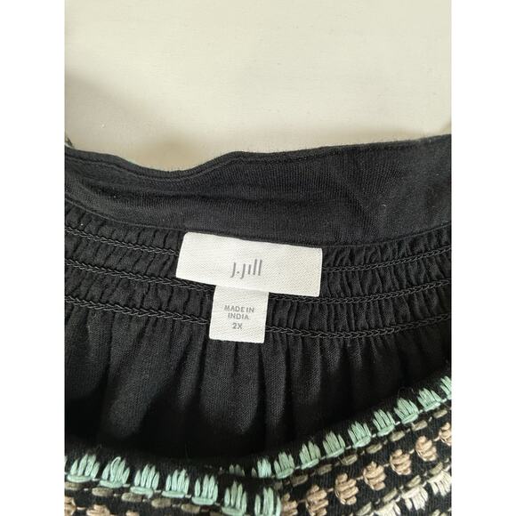 J JILL EMBROIDERED PEASANT BLOUSE SIZE 2X - Picture 7 of 11